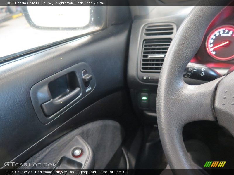 Nighthawk Black Pearl / Gray 2005 Honda Civic LX Coupe