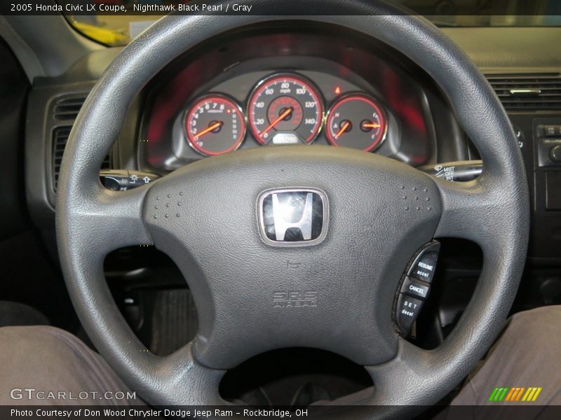 Nighthawk Black Pearl / Gray 2005 Honda Civic LX Coupe
