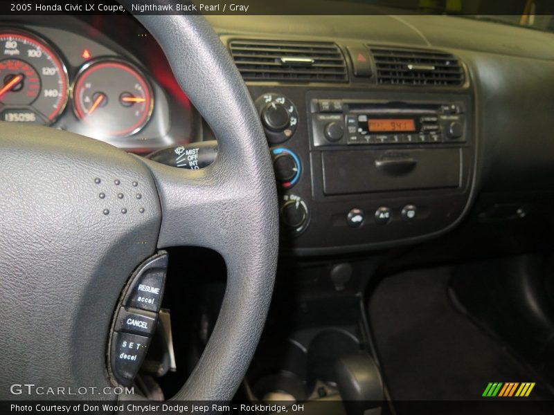 Nighthawk Black Pearl / Gray 2005 Honda Civic LX Coupe