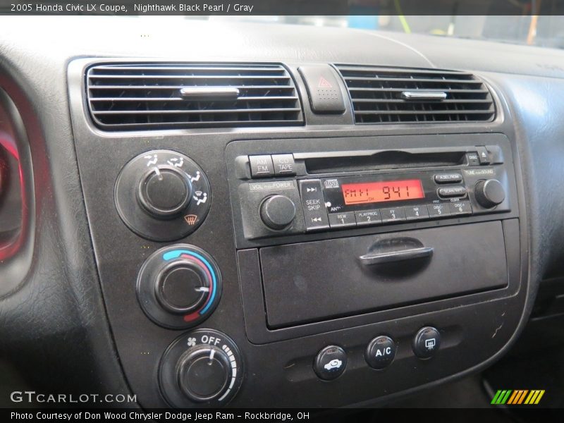Nighthawk Black Pearl / Gray 2005 Honda Civic LX Coupe