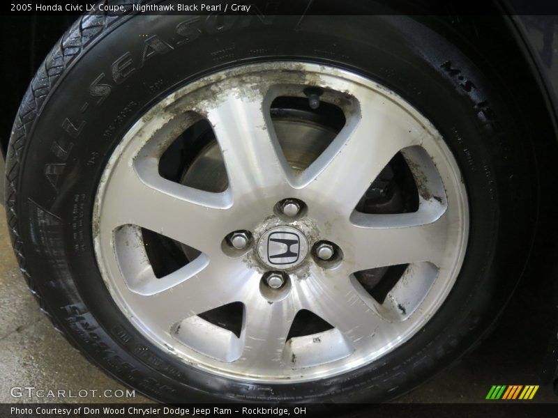 Nighthawk Black Pearl / Gray 2005 Honda Civic LX Coupe