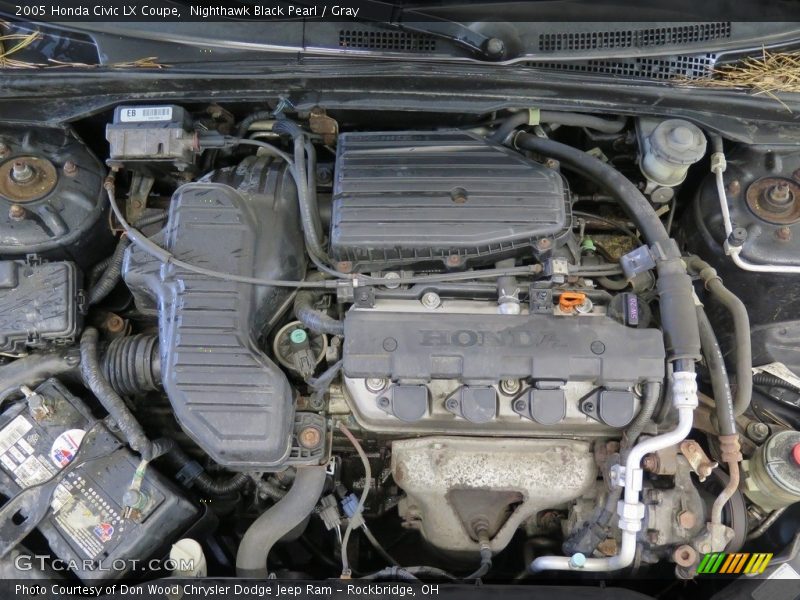 Nighthawk Black Pearl / Gray 2005 Honda Civic LX Coupe