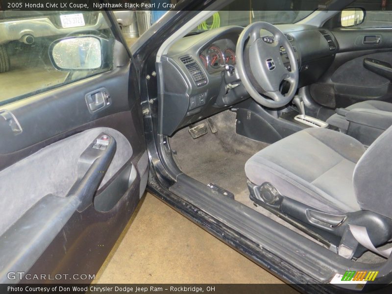 Nighthawk Black Pearl / Gray 2005 Honda Civic LX Coupe