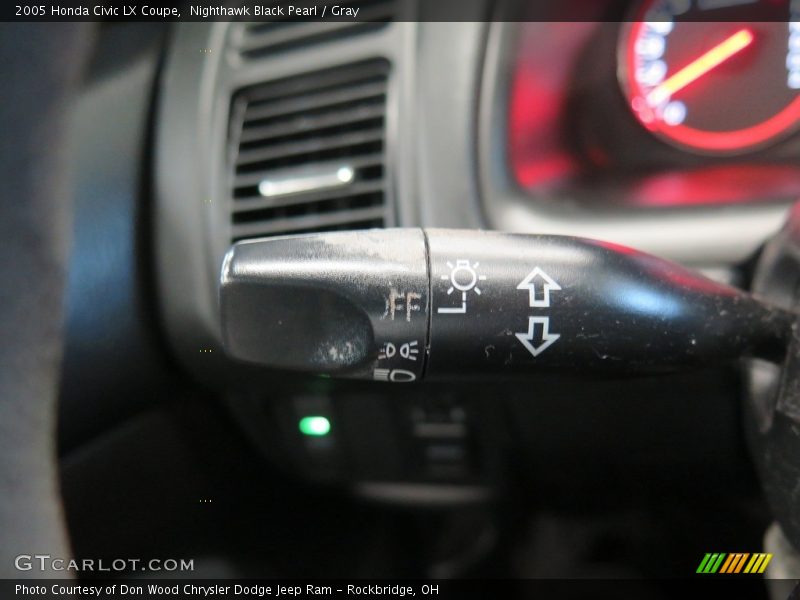 Nighthawk Black Pearl / Gray 2005 Honda Civic LX Coupe