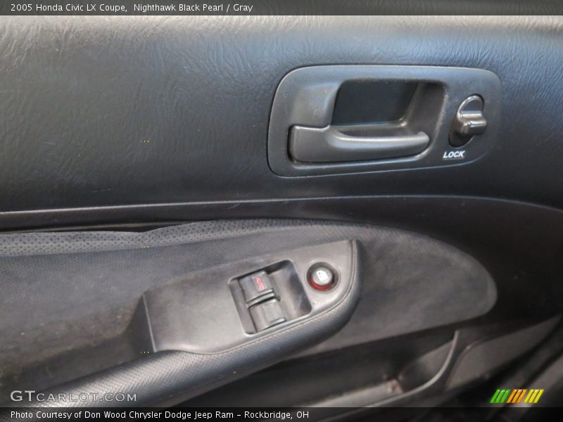 Nighthawk Black Pearl / Gray 2005 Honda Civic LX Coupe
