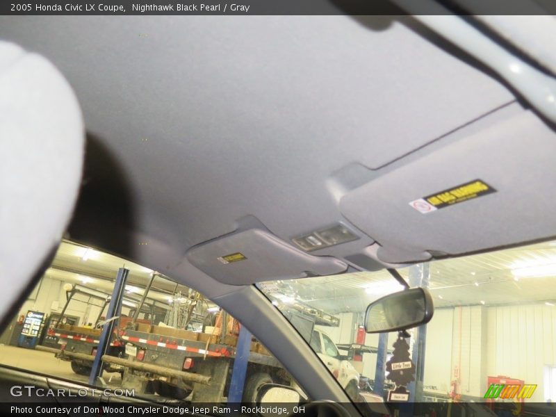Nighthawk Black Pearl / Gray 2005 Honda Civic LX Coupe