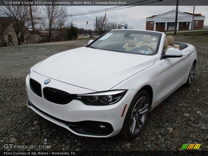 Alpine White / Venetian Beige/Black 2018 BMW 4 Series 430i xDrive Convertible