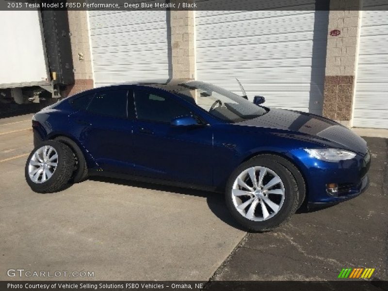 Deep Blue Metallic / Black 2015 Tesla Model S P85D Performance