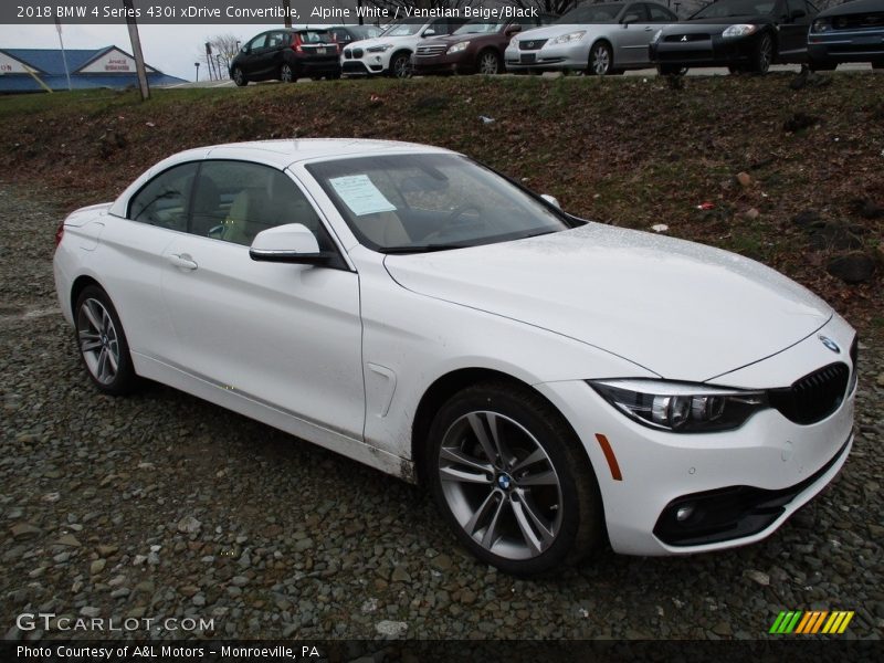 Alpine White / Venetian Beige/Black 2018 BMW 4 Series 430i xDrive Convertible