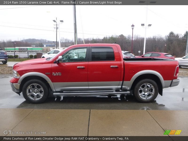 Flame Red / Canyon Brown/Light Frost Beige 2014 Ram 1500 Laramie Crew Cab 4x4