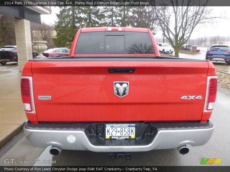 Flame Red / Canyon Brown/Light Frost Beige 2014 Ram 1500 Laramie Crew Cab 4x4