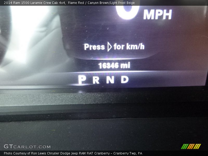 Flame Red / Canyon Brown/Light Frost Beige 2014 Ram 1500 Laramie Crew Cab 4x4