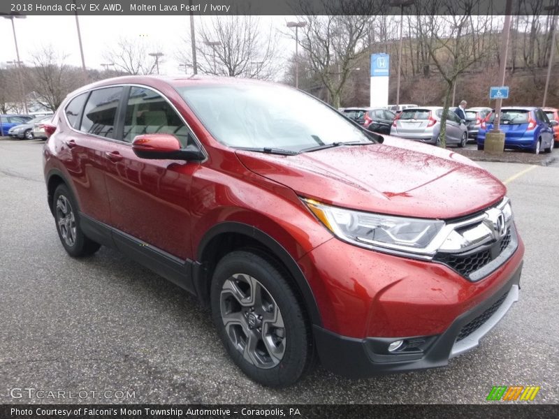 Molten Lava Pearl / Ivory 2018 Honda CR-V EX AWD