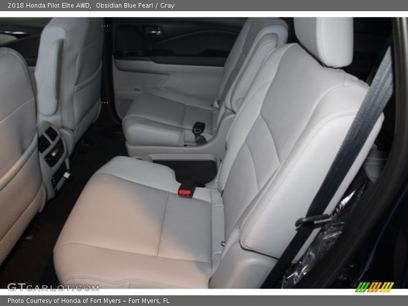 Obsidian Blue Pearl / Gray 2018 Honda Pilot Elite AWD