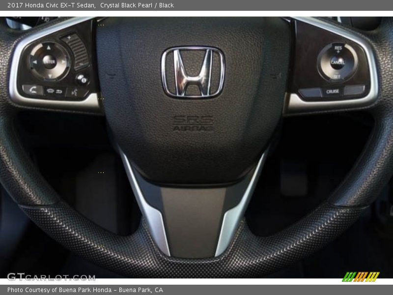 Crystal Black Pearl / Black 2017 Honda Civic EX-T Sedan