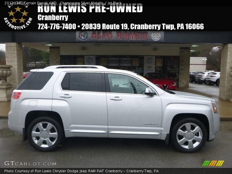 Champagne Silver Metallic / Jet Black 2013 GMC Terrain Denali AWD