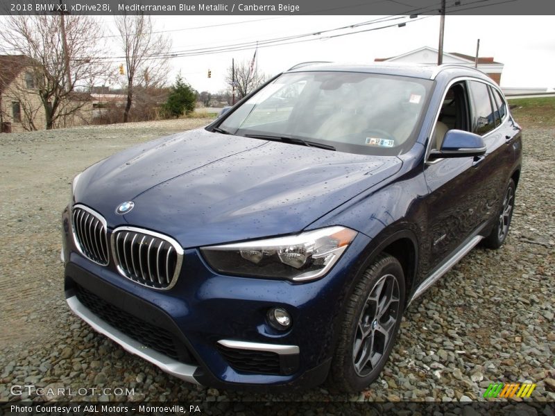 Mediterranean Blue Metallic / Canberra Beige 2018 BMW X1 xDrive28i