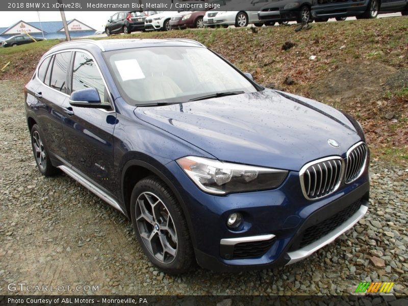 Mediterranean Blue Metallic / Canberra Beige 2018 BMW X1 xDrive28i