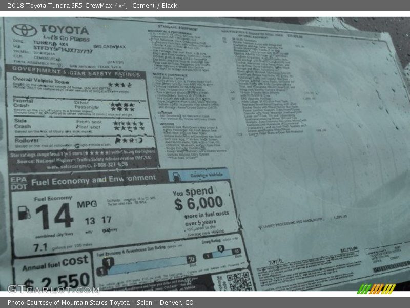 Cement / Black 2018 Toyota Tundra SR5 CrewMax 4x4