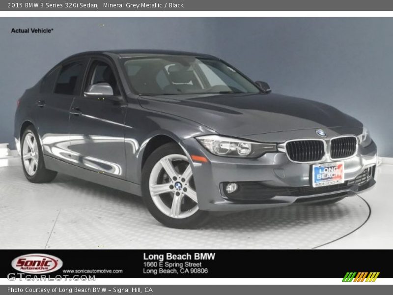 Mineral Grey Metallic / Black 2015 BMW 3 Series 320i Sedan