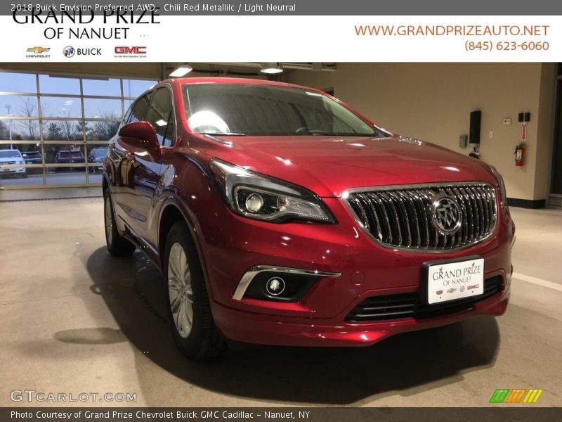 Chili Red Metallilc / Light Neutral 2018 Buick Envision Preferred AWD