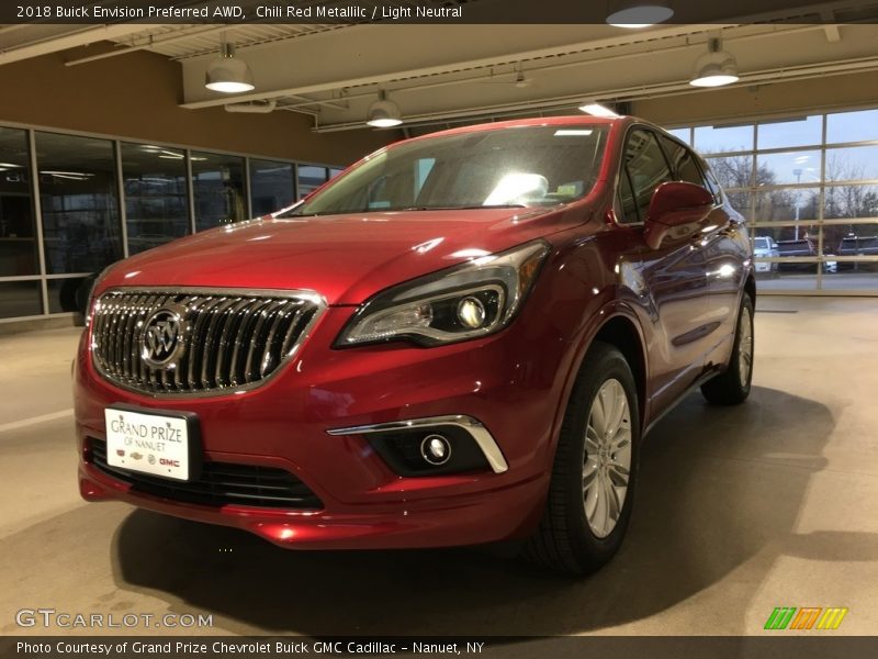 Chili Red Metallilc / Light Neutral 2018 Buick Envision Preferred AWD