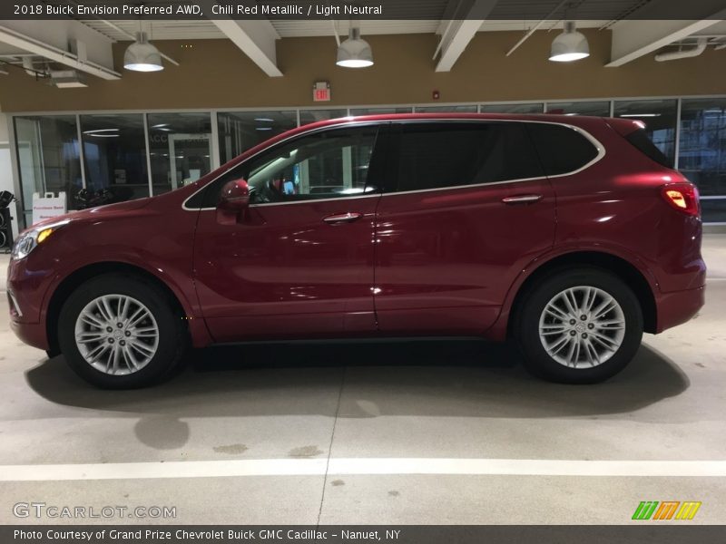 Chili Red Metallilc / Light Neutral 2018 Buick Envision Preferred AWD