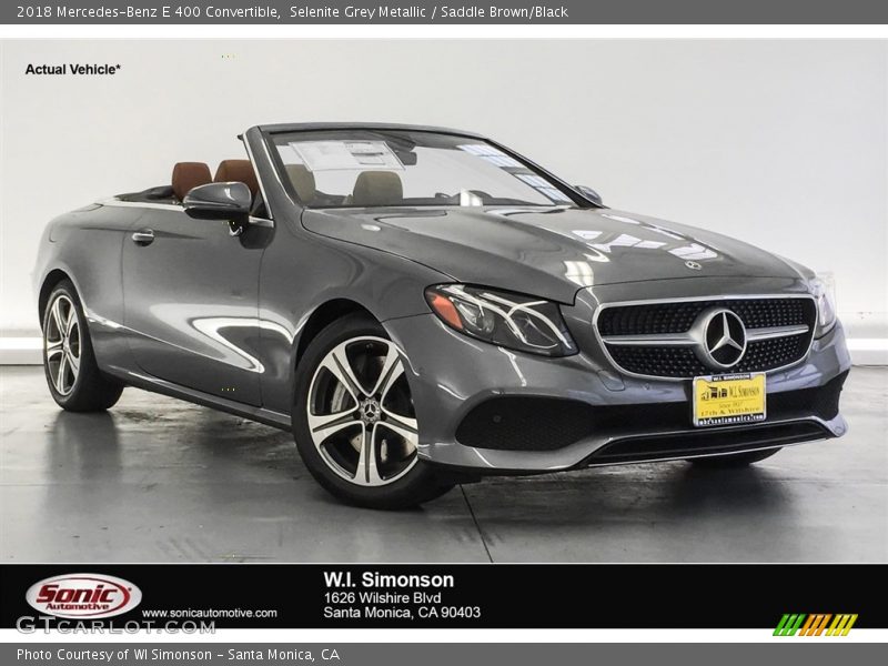 Selenite Grey Metallic / Saddle Brown/Black 2018 Mercedes-Benz E 400 Convertible