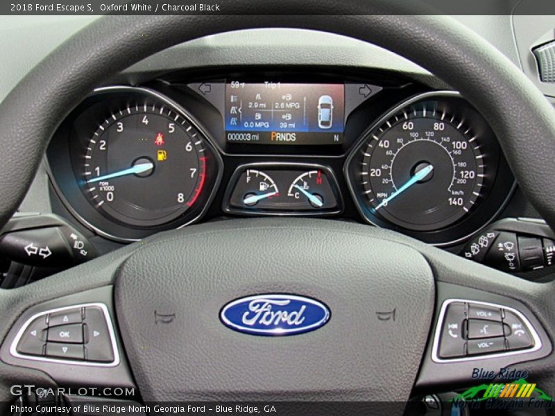 Oxford White / Charcoal Black 2018 Ford Escape S