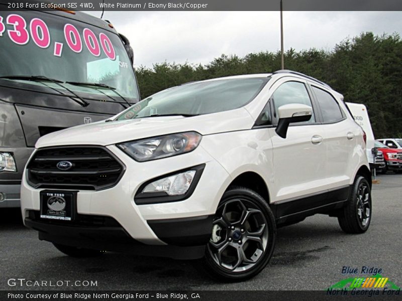 White Platinum / Ebony Black/Copper 2018 Ford EcoSport SES 4WD