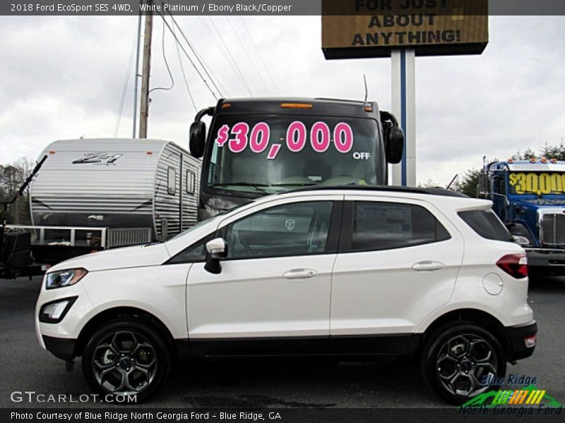 White Platinum / Ebony Black/Copper 2018 Ford EcoSport SES 4WD