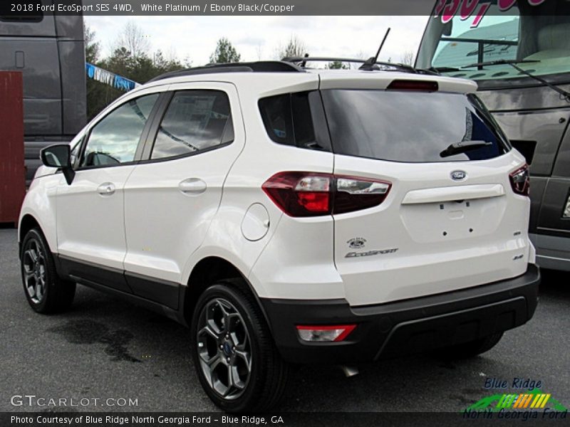 White Platinum / Ebony Black/Copper 2018 Ford EcoSport SES 4WD
