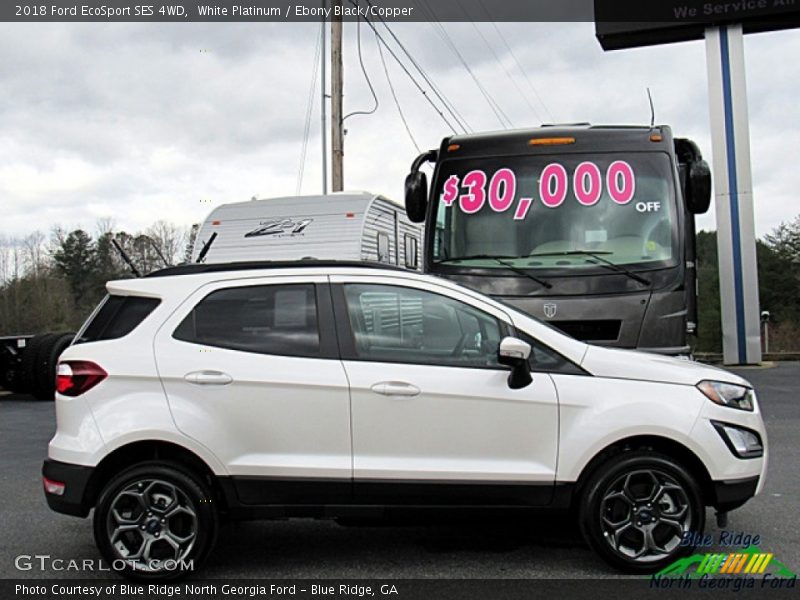 White Platinum / Ebony Black/Copper 2018 Ford EcoSport SES 4WD
