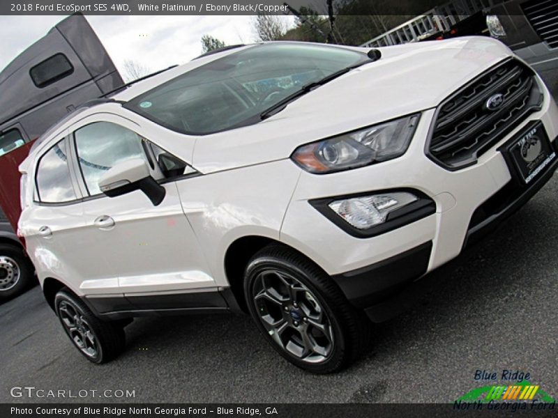 White Platinum / Ebony Black/Copper 2018 Ford EcoSport SES 4WD
