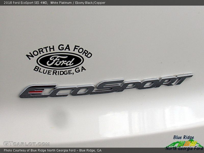 White Platinum / Ebony Black/Copper 2018 Ford EcoSport SES 4WD