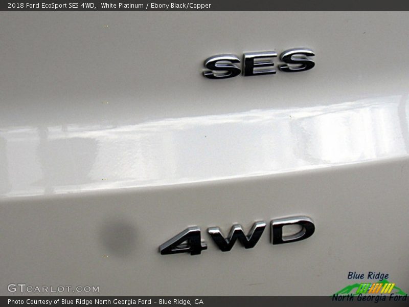 White Platinum / Ebony Black/Copper 2018 Ford EcoSport SES 4WD