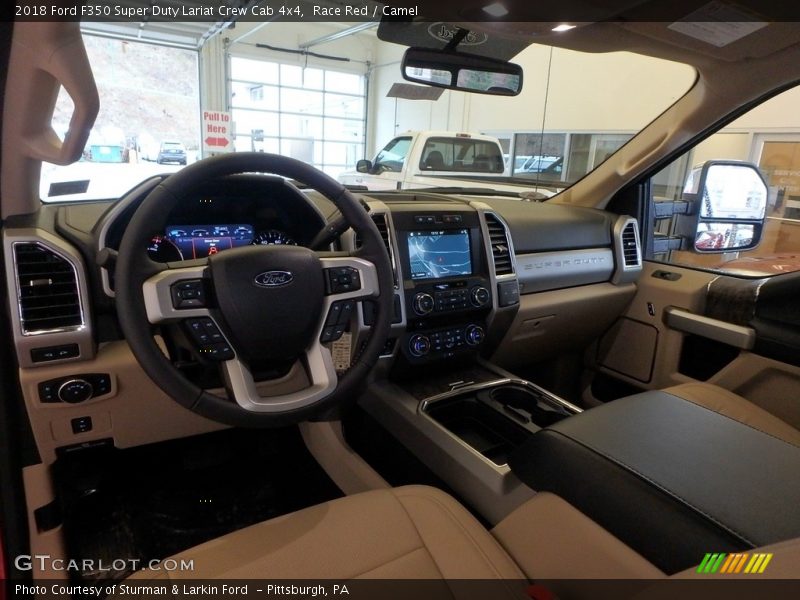 Race Red / Camel 2018 Ford F350 Super Duty Lariat Crew Cab 4x4