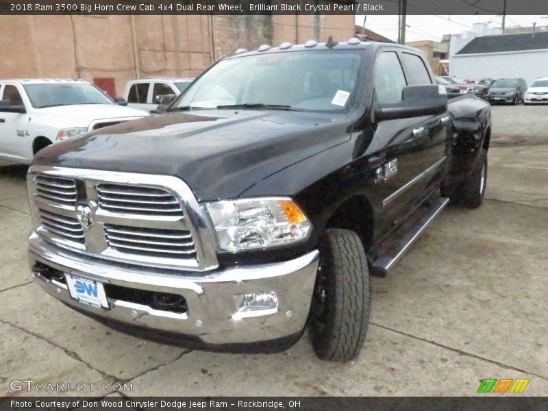 Brilliant Black Crystal Pearl / Black 2018 Ram 3500 Big Horn Crew Cab 4x4 Dual Rear Wheel