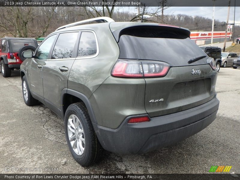 Olive Green Pearl / Black/Light Frost Beige 2019 Jeep Cherokee Latitude 4x4