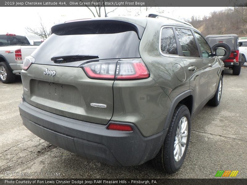 Olive Green Pearl / Black/Light Frost Beige 2019 Jeep Cherokee Latitude 4x4