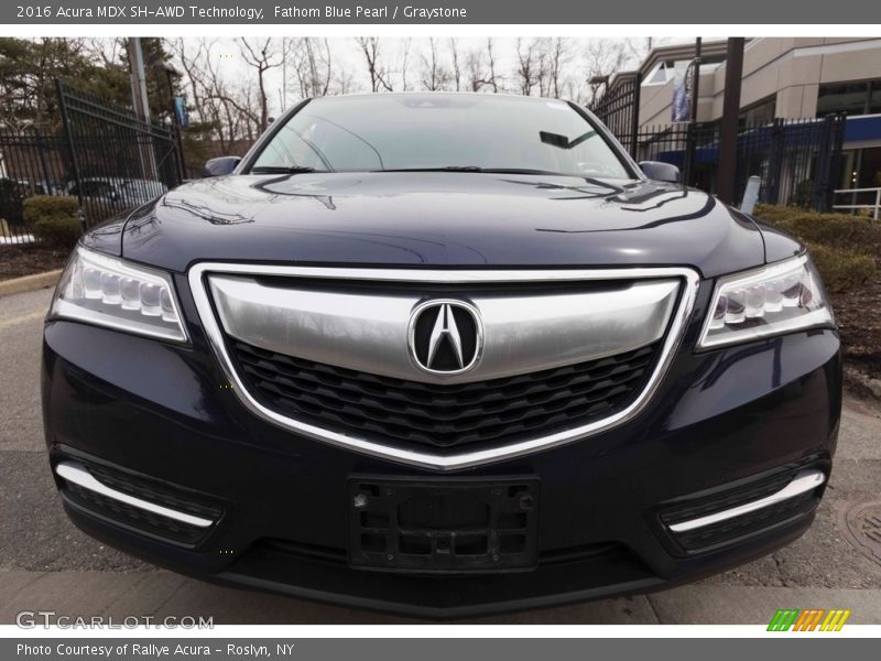 Fathom Blue Pearl / Graystone 2016 Acura MDX SH-AWD Technology