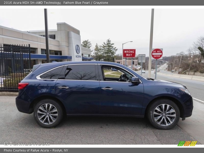 Fathom Blue Pearl / Graystone 2016 Acura MDX SH-AWD Technology