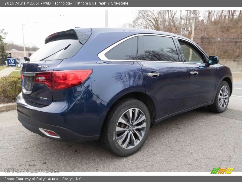 Fathom Blue Pearl / Graystone 2016 Acura MDX SH-AWD Technology