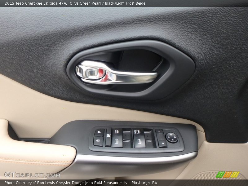 Olive Green Pearl / Black/Light Frost Beige 2019 Jeep Cherokee Latitude 4x4