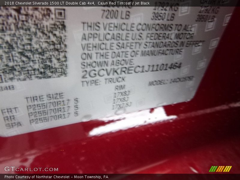 Cajun Red Tintcoat / Jet Black 2018 Chevrolet Silverado 1500 LT Double Cab 4x4