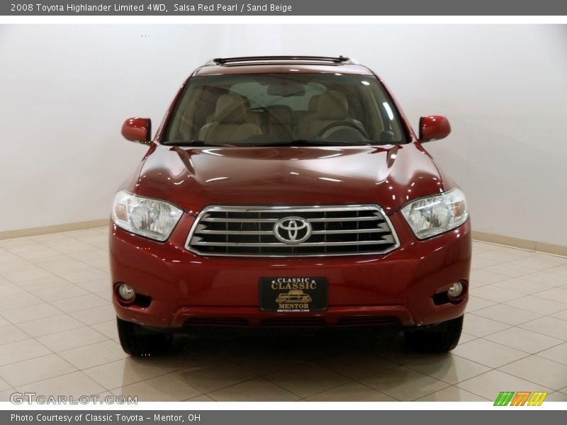 Salsa Red Pearl / Sand Beige 2008 Toyota Highlander Limited 4WD