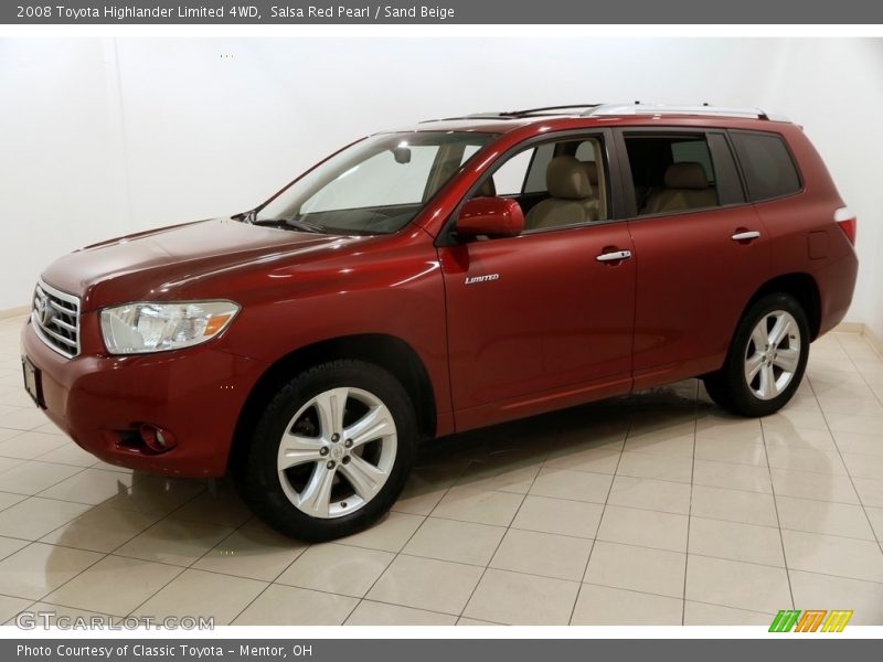 Salsa Red Pearl / Sand Beige 2008 Toyota Highlander Limited 4WD