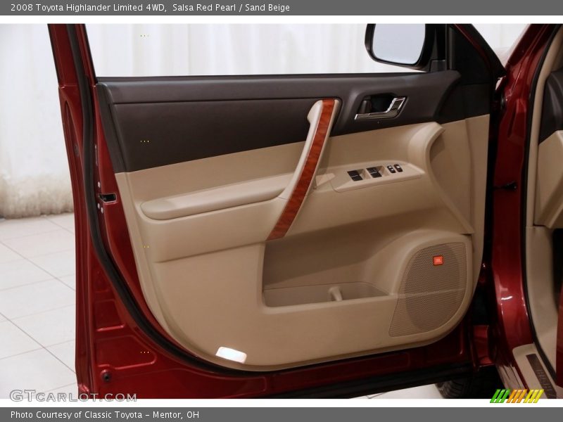 Salsa Red Pearl / Sand Beige 2008 Toyota Highlander Limited 4WD