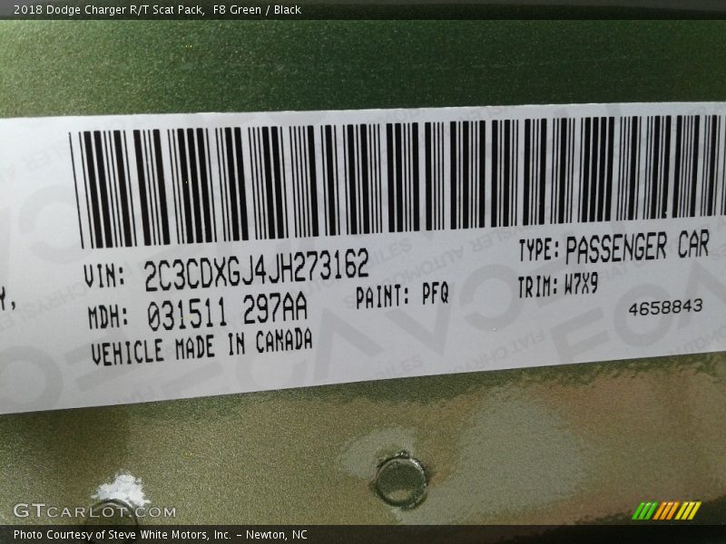 F8 Green / Black 2018 Dodge Charger R/T Scat Pack