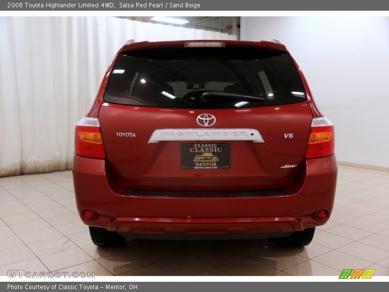 Salsa Red Pearl / Sand Beige 2008 Toyota Highlander Limited 4WD